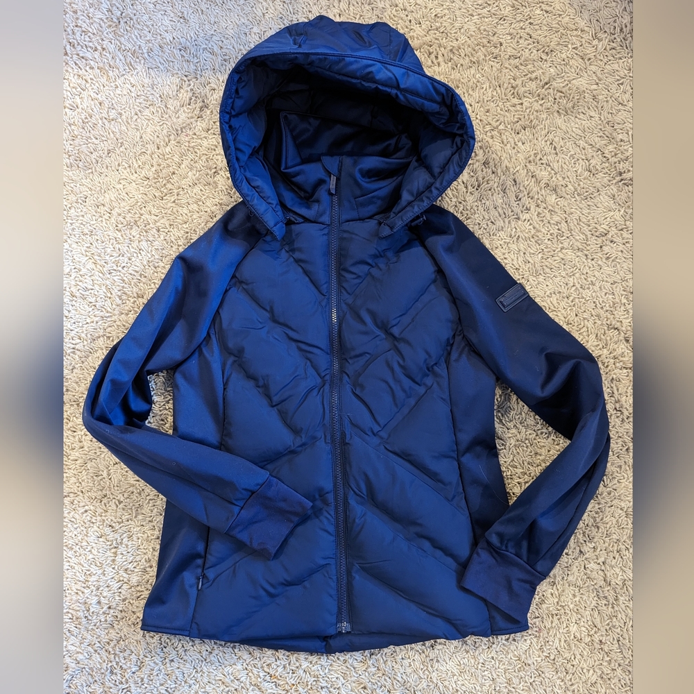 BCBG MAXAZRIA Women's Size S Navy Mixed Media Hybrid Jacket
